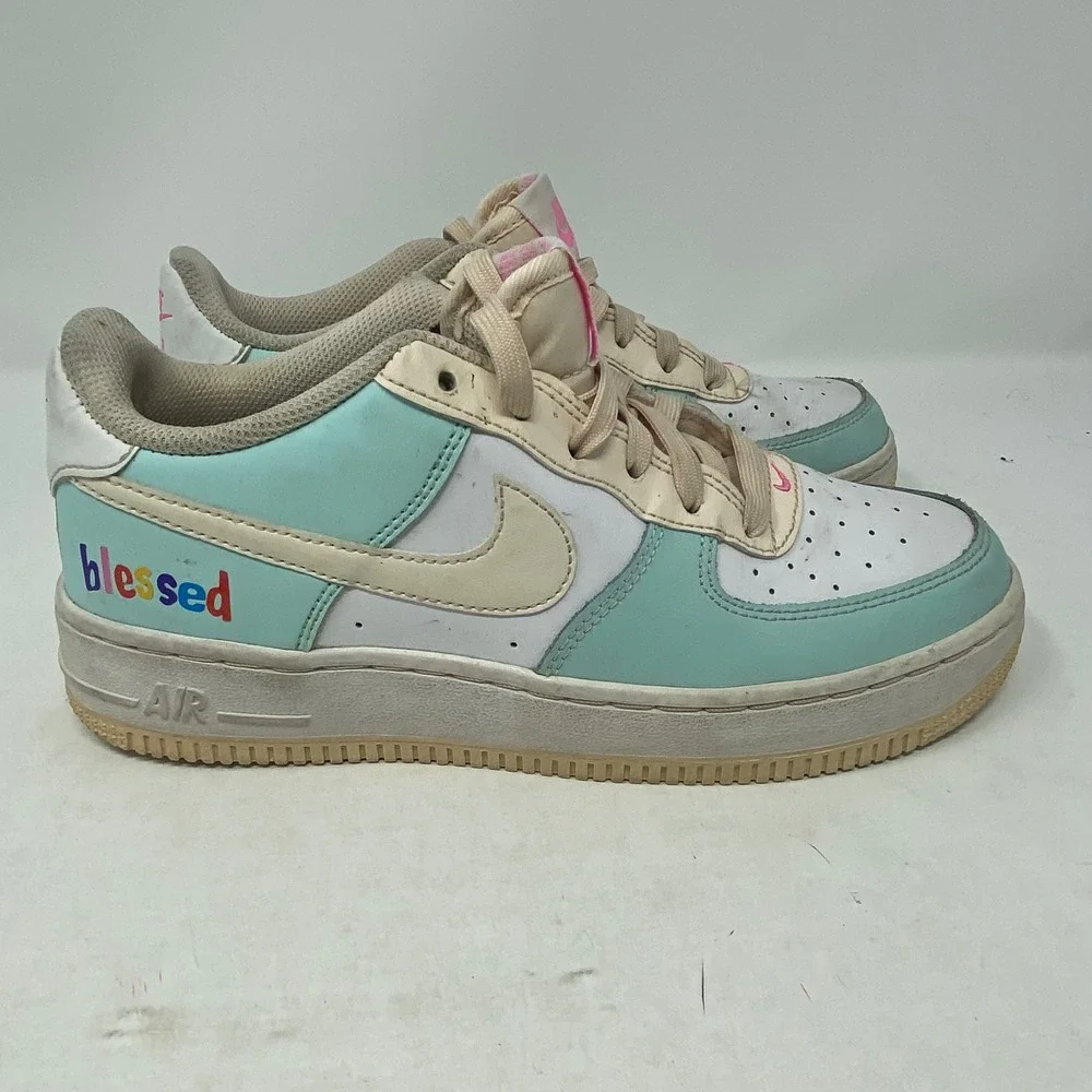 Nike Air Force 1 Low Teal White Cream Pink Blessed DV7762-300 Kids 5.5Y Womens 7